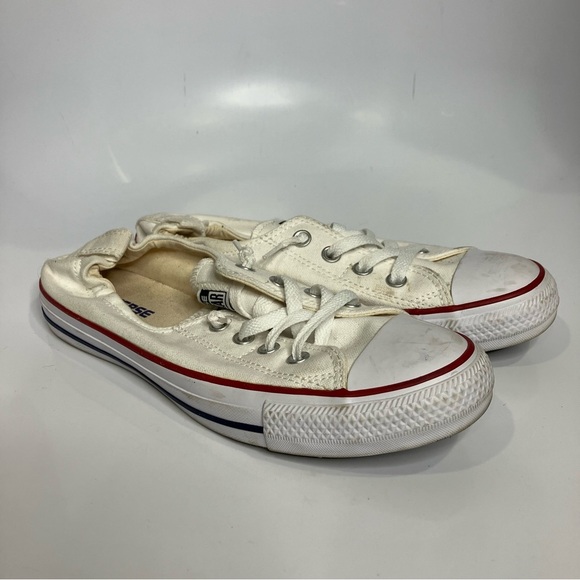 Converse white lace up sneakers women’s size 9 casual skater skateboard canvas - Picture 3 of 7